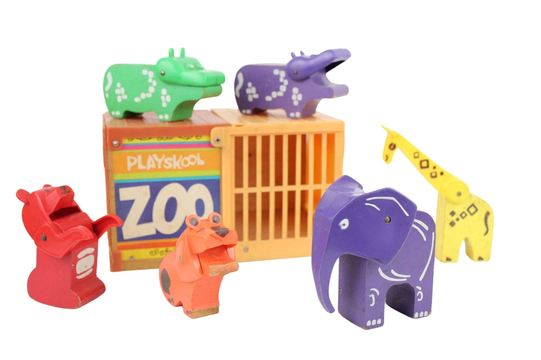 Vintage Playskool Zoo With Animals Etsy