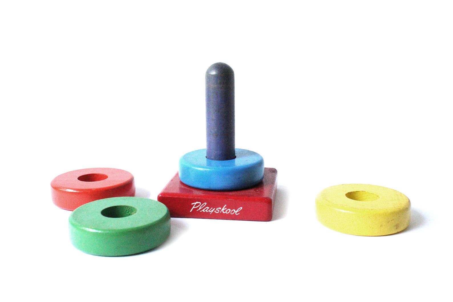 Vintage Playskool Stacking Wooden Ring Toy | Etsy