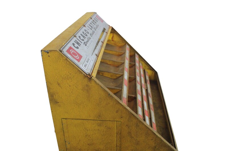 Vintage Metal Drill Bit Display Case Chicago Latrobe Store Display Case