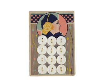 Vintage Buttons on Cardboard Graphics