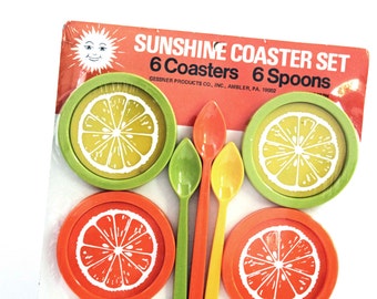 Vintage Sunshine Coaster Set