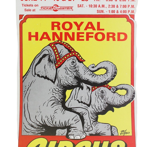 Vintage Circus Poster -  Royal Hanneford Circus - Rye Playland - 1 Poster