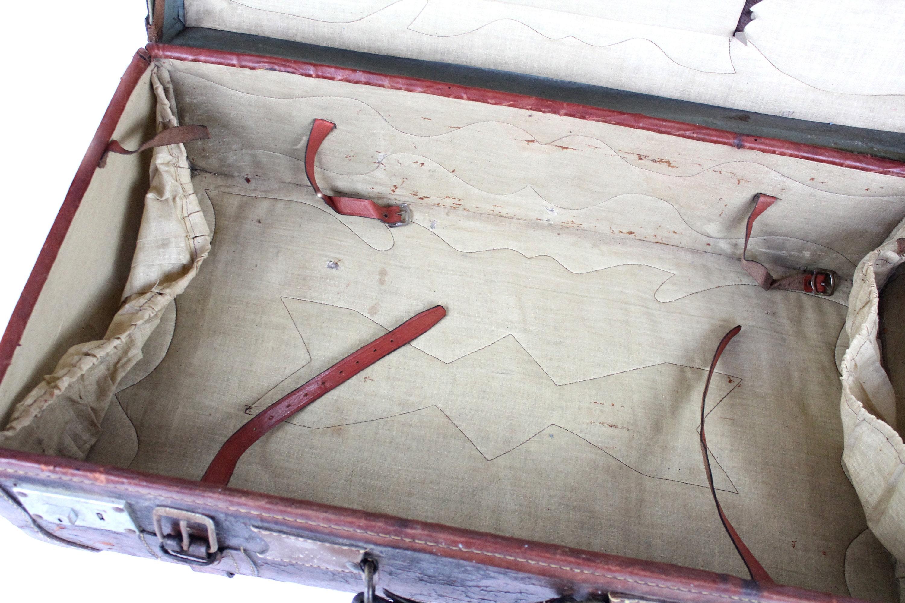 Vintage Leather Suitcase Luggage Etsy