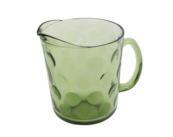 Vintage Mid Century Modern Green Glass Pitcher