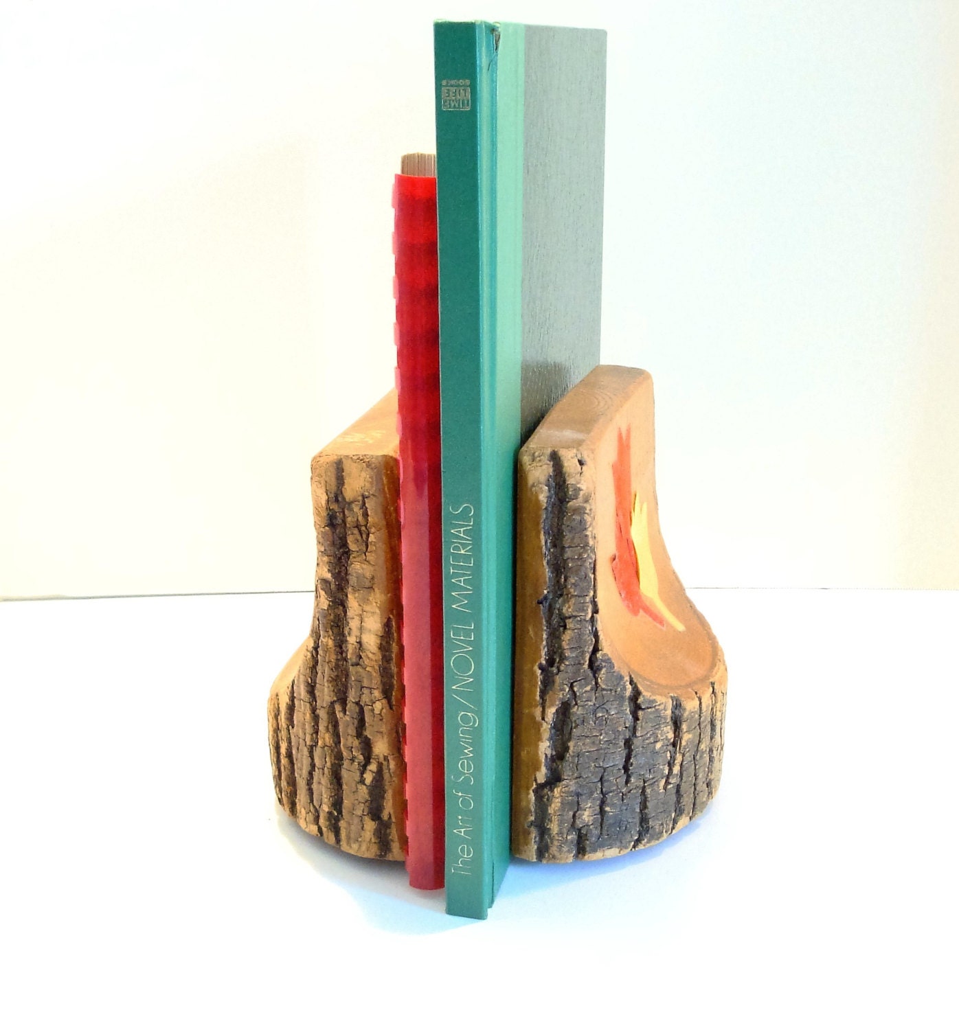 Vintage Rustic Bookends Natural Wood Bookends Cabin Etsy