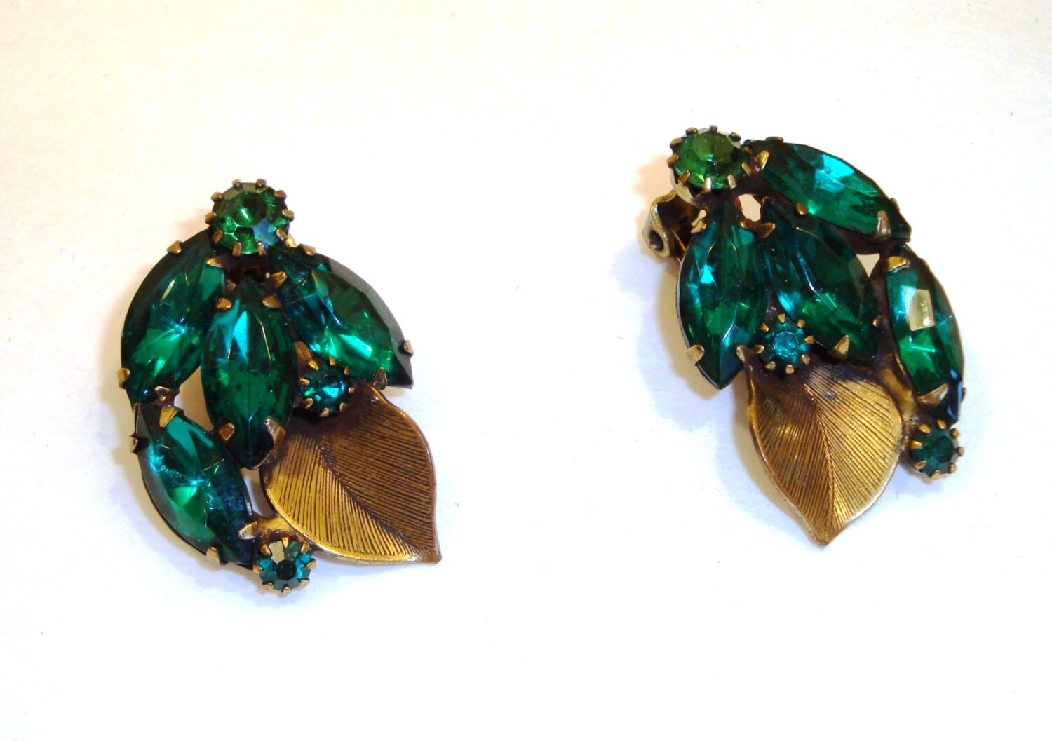 Vintage Weiss Earrings Emerald Green Earrings Weiss | Etsy