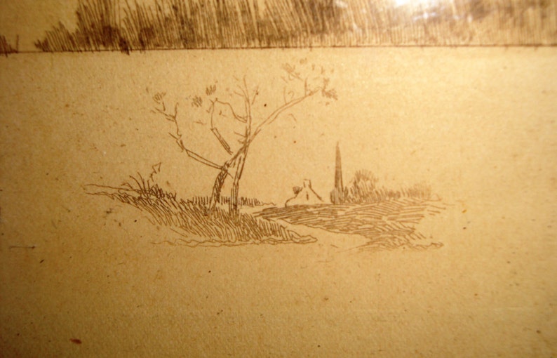 Landscape Etching Vintage 1890's Etching Landscape Etsy