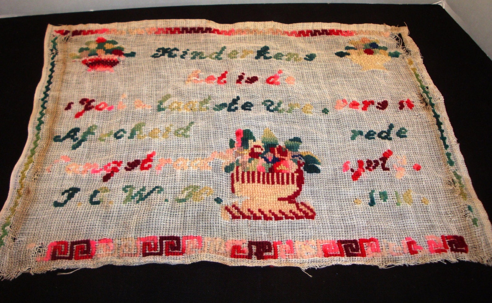 Antique Needlepoint Sampler 1800's Needlepoint Sampler Etsy