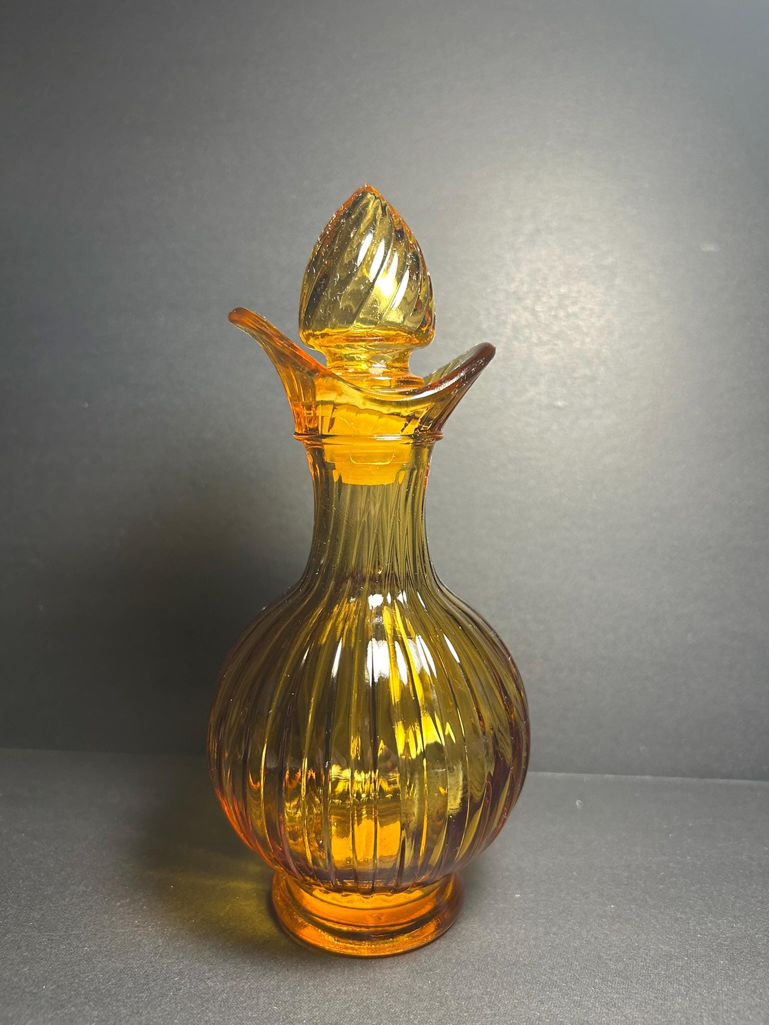 Mid Century Amber Glassware Decanter - Etsy