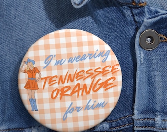 Tennessee Vols Smokey Gameday Button | UT Football Pin | Big Orange Button | Tailgate Accessory | Vols Gameday | Volunteer Gameday | UT