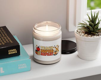 Teach Inspire Repeat Candle Retro Classroom Sojaljus Läraruppskattningspresent