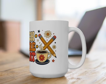 Teacher Coffee Mug, Teach Inspire Repeat Cup, Back to School Teacher Gift