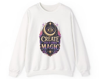 Create Your Own Magic Sweatshirt | Mystical Eye, Stars & Floral Illustration