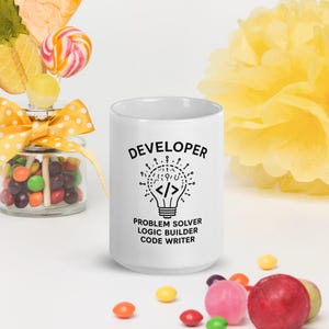 Developer Mug Problem Solver Logic Builder Code Writer Coffee Mug Programmer Gift Software Engineer Mug
