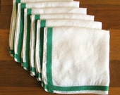 Kelly Green Linen Napkins-Set of 6