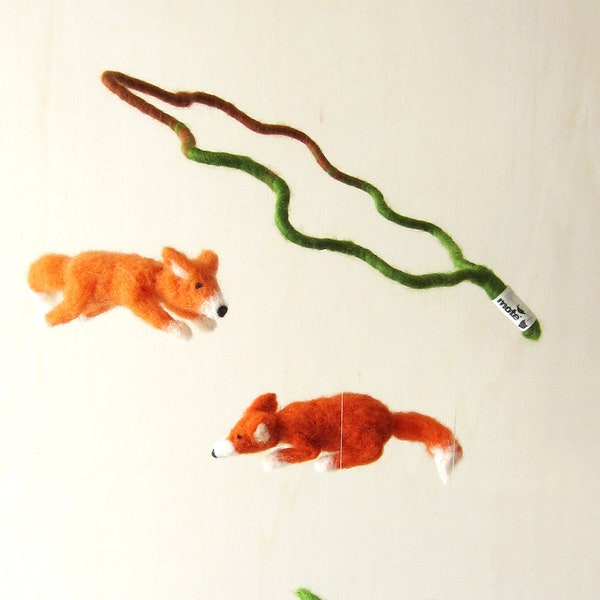 flying foxes - decorative mobile - needle felted Baby Crib Mobile, Nursery Decor, Baby Shower Gift , woodland, waldorf