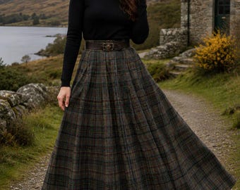 Gonna lunga scozzese da donna in tartan, gonna lunga tradizionale a pieghe delle Highlands / Gonna lunga in tartan di lana fatta a mano / Disponibile in oltre 50 varianti di tartan.