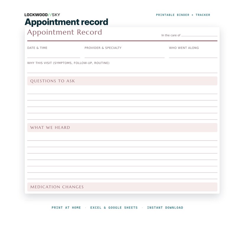 Caregiver Binder + Care Expense Tracker Spreadsheet | Medication Log Emergency Info Elderly Parent Organizer Family Cost Split Excel image 7