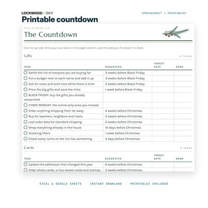 Christmas Planner Spreadsheet | Gift Budget Tracker Card List Oven Plan Excel Google Sheets + Printable Countdown Letter to Santa image 7