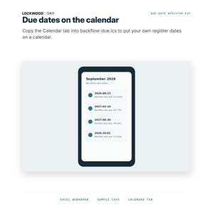 Backflow Test Due Date Register Excel Spreadsheet, Overdue CSV, iCal Calendar Feed, Purveyor Rule Tracker image 9
