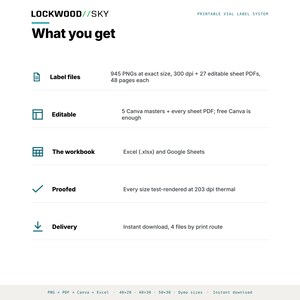 Peptide Vial Label Template | 8 Styles 3 Densities 5 Sizes | 945 Thermal PNG + Editable Avery PDF + 5 Canva Masters | Niimbot Dymo Brother image 20