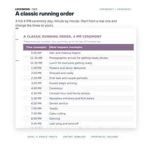 Wedding Budget Spreadsheet Excel Google Sheets | Wedding Planning Kit Guest List RSVP Vendor Tracker + Printable Checklist Day Of Timeline image 8