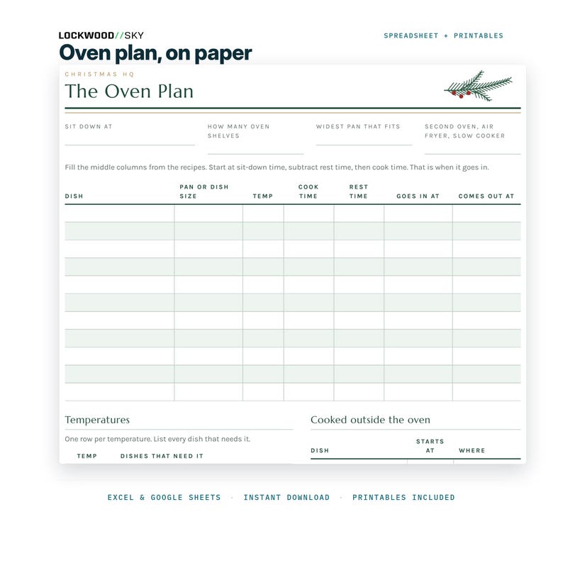 Christmas Planner Spreadsheet | Gift Budget Tracker Card List Oven Plan Excel Google Sheets + Printable Countdown Letter to Santa image 10