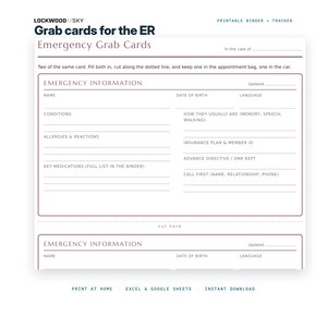 Caregiver Binder + Care Expense Tracker Spreadsheet | Medication Log Emergency Info Elderly Parent Organizer Family Cost Split Excel image 5