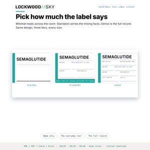Peptide Vial Label Template | 8 Styles 3 Densities 5 Sizes | 945 Thermal PNG + Editable Avery PDF + 5 Canva Masters | Niimbot Dymo Brother image 6