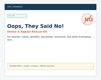 Denial Appeal Kit | Refund Request, Insurance Claim, Warranty, Benefits & Complaint Letter Templates