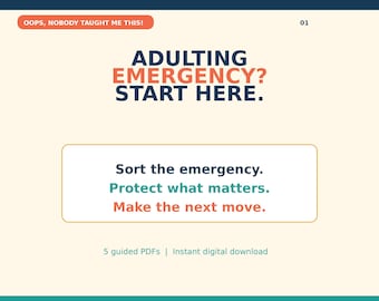 Adulting Emergency Binder | Lost Wallet, Identity Theft, Job Loss, Home Crisis & Car Accident Checklists