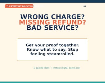 Consumer Dispute Rescue Kit | Complaint Letter Templates, Evidence Tracker & Refund Request Scripts