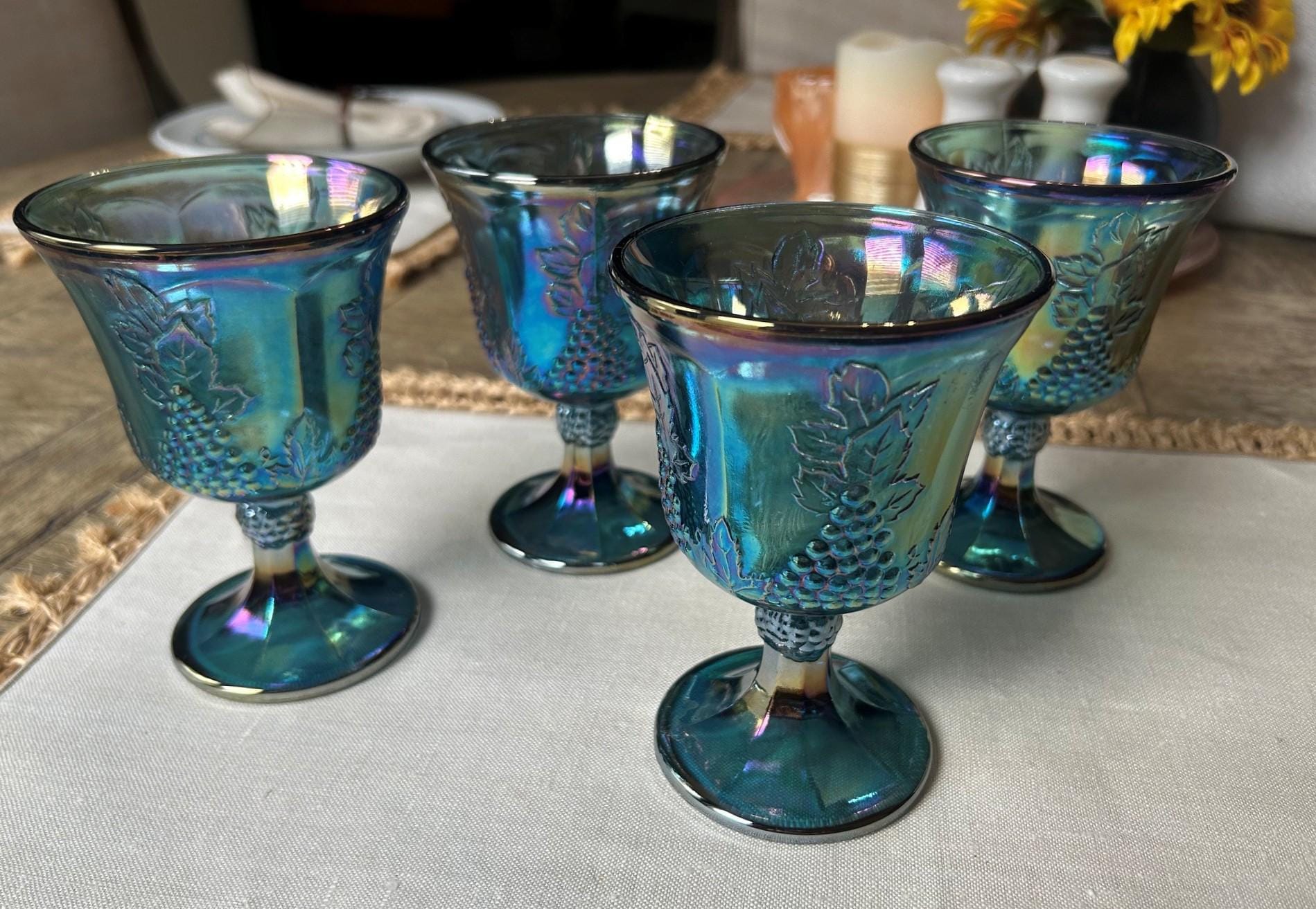 Blue Indiana Glass Carnival Glass - Etsy