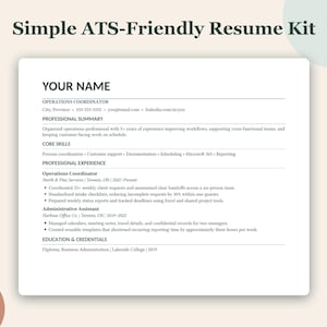 ATS Friendly Resume Template Word | Google Docs Compatible CV | Cover Letter and References