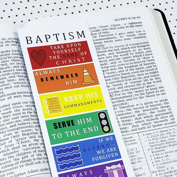 Baptism Bookmark and Talk Digital - Instant Download