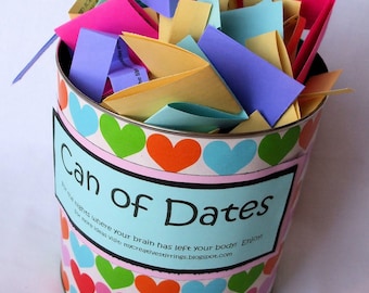 Can of Dates PDF file ONLY, Instant Download