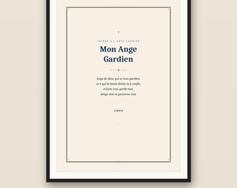 Schutzengel-Gebet als Kunstdruck | Katholische Wanddekoration fürs Kinderzimmer | Schutzengel | Taufgeschenk | Christliche Druckvorlage | Digitaler Download