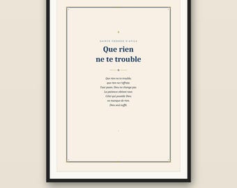 Lass dich von nichts stören | Hl. Teresa von Ávila | Katholische Wandkunst | Nichts stört dich | Glaubenszitat zum Ausdrucken | Digitaler Download