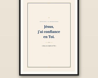 Jesus, ich vertraue auf dich – Kunstdruck | Göttliche Barmherzigkeit | Katholische Wanddekoration | Jesus, ich vertraue auf dich | Zweisprachiger Druck | Digitaler Download