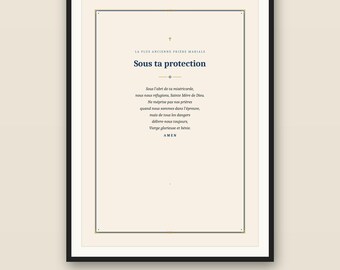 Sub Tuum Praesidium Druck | Ältestes Mariengebet | Katholische Wandkunst | Unter deinem Schutz | Marienbild zum Ausdrucken | Digitaler Download