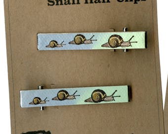 Snail Hair Clip - snail gift - snail lovers - snail hair clips Trail Blazing