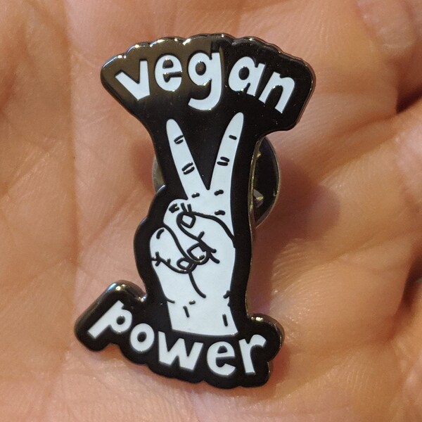 Vegan Power Emaille Pin / Vegane Anstecker / Vegane Anstecker / Vegane Malerei / Vegan Aktivist / Veganes Geschenk / Vegan Power