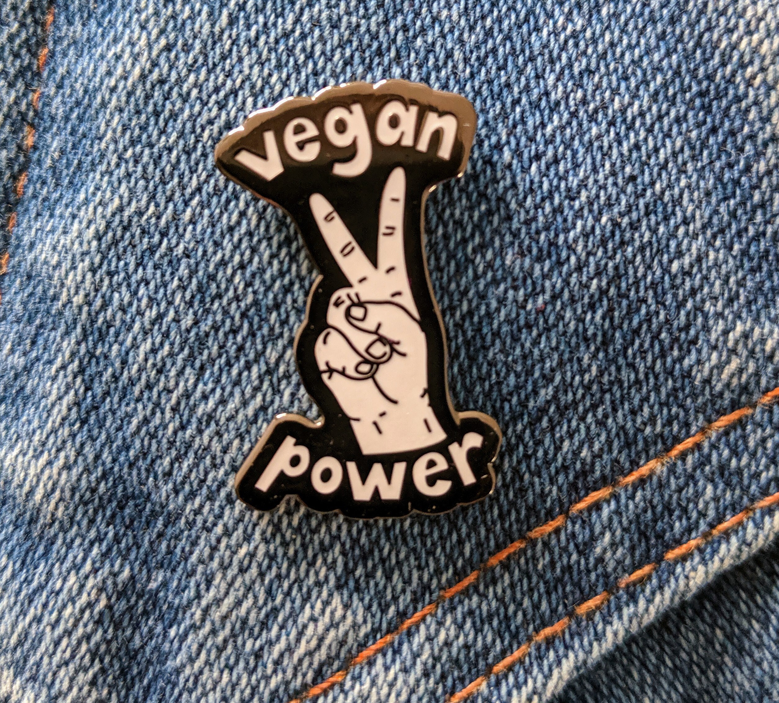 Vegan Power Enamel Pin / Vegan Badges / Vegan Pin / Vegan Paintings