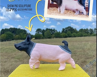 Pig Cake Topper | Pig Keepsake | Livestock Memorial Gift | Livestock Replica | 4H Gift | FFA Gift | Stock Show Awards | Pig Show