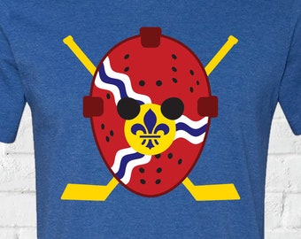 STL Flag Goalie Mask - A STL City Shirt by Benton Park Prints, St Louis, Saint Louis, STL