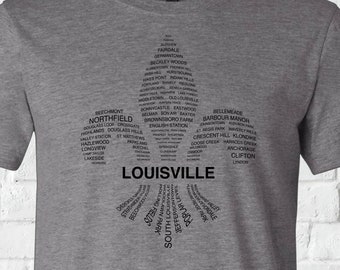 Louisville Fleur-de-lis Neighborhoods Tee - A Louisville Shirt by Benton Park Prints, Louisville, Kentucky