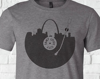 STL Record T-Shirt - STL City Shirt by Benton Park Prints, St Louis, Saint Louis