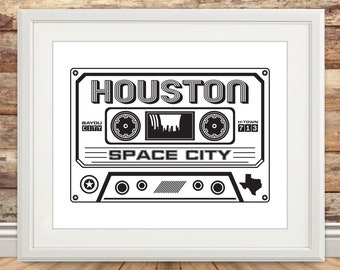 Houston Cassette Print