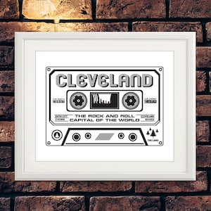 Cleveland Cassette - Cleveland Music Art, Cleveland Music Print, Cleveland Music, Cleveland, Cleveland Art, Cleveland Poster