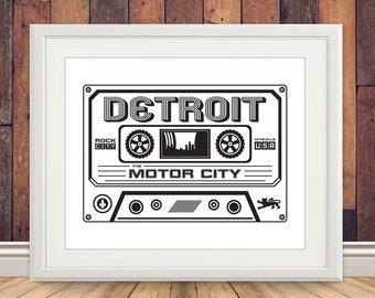 Detroit Cassette Print